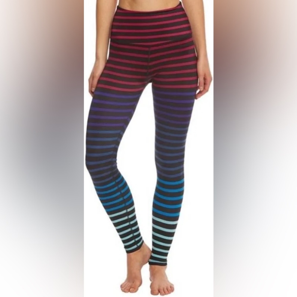 Beyond Yoga Ombre Stripe High-Waist Leggings in Black, Red, Purple, Blue, Teal